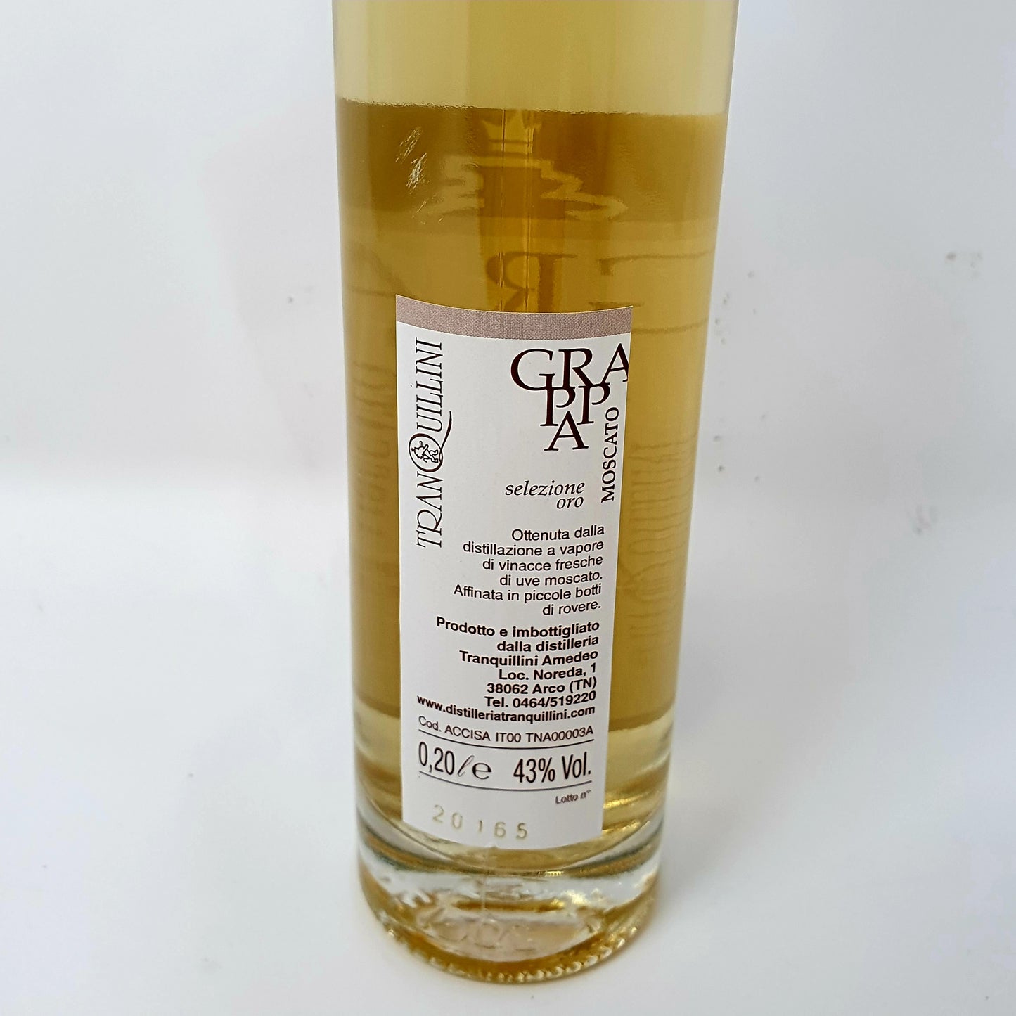 Grappa Moscato Barrique 200ml - Tradizioni Malcesine