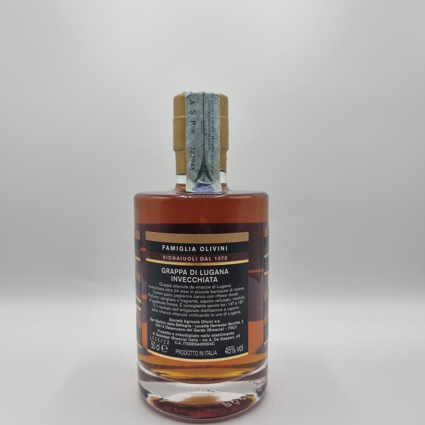 Grappa di lugana invecchiata famiglia Olivini - Tradizioni Malcesine