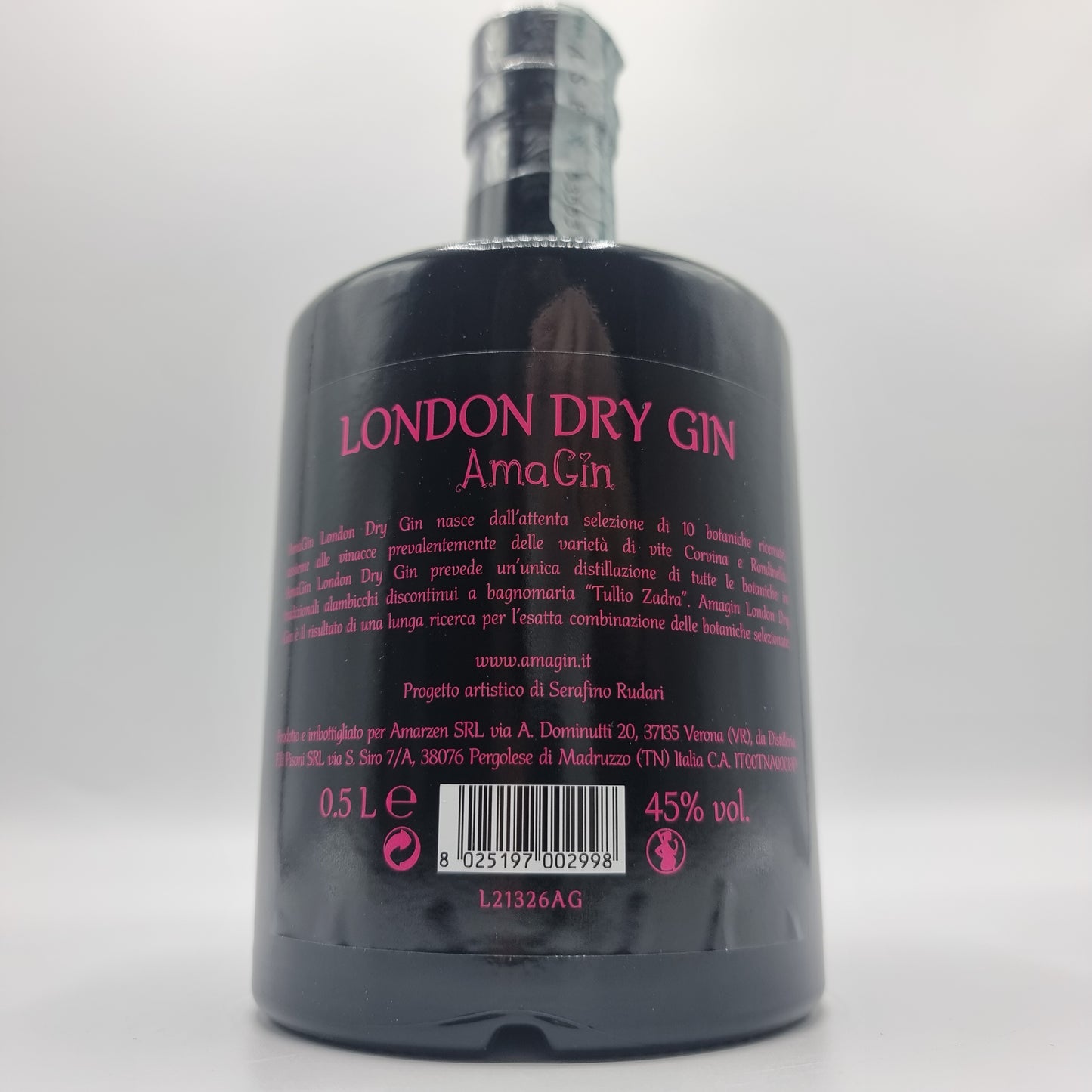 Ama Gin london dry gin Luxuriöse Black Edition-Flasche - Tradizioni Malcesine